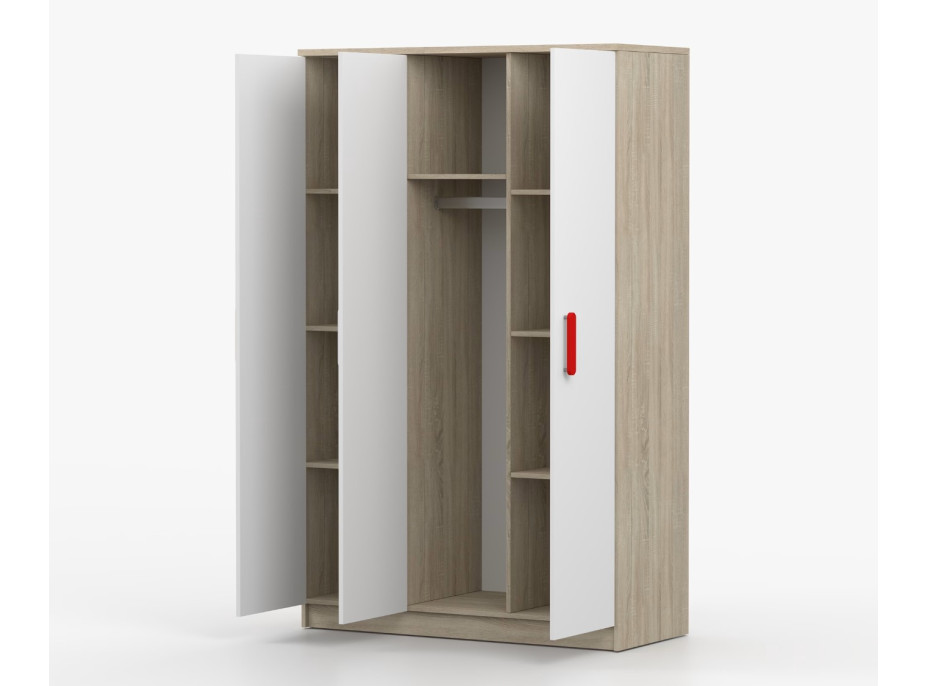 Šatní skříň SMYK 120 - dub sonoma/bílá (více variant)