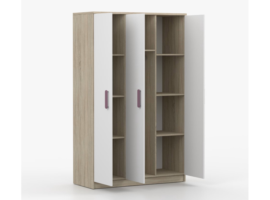 Šatní skříň SMYK 120 - dub sonoma/bílá (více variant)