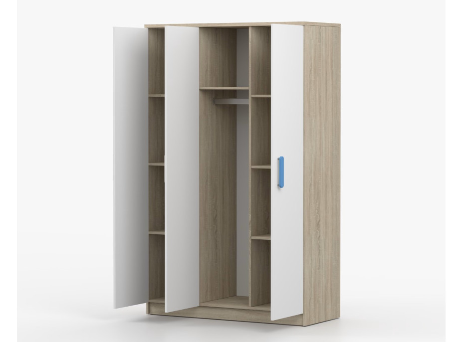 Šatní skříň SMYK 120 - dub sonoma/bílá (více variant)