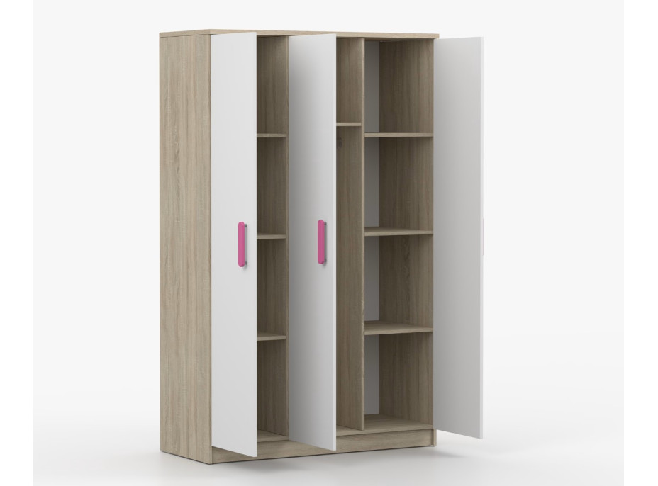 Šatní skříň SMYK 120 - dub sonoma/bílá (více variant)