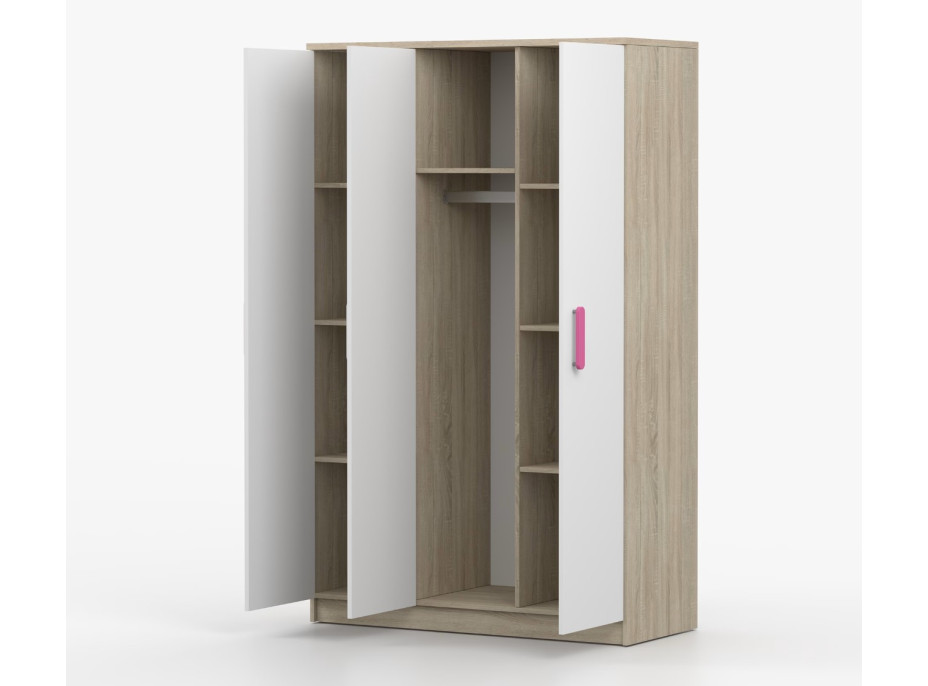 Šatní skříň SMYK 120 - dub sonoma/bílá (více variant)
