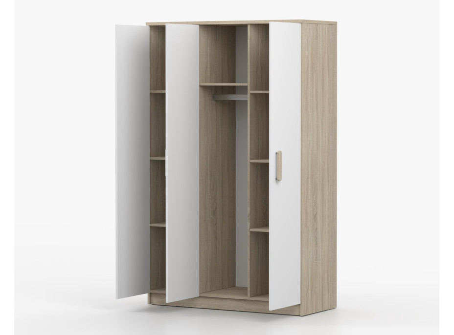 Šatní skříň SMYK 120 - dub sonoma/bílá (více variant)