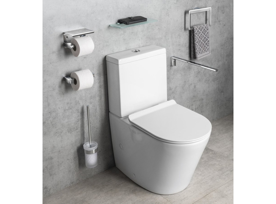 Sapho Držák toaletního papíru s poličkou, chrom UN1197C