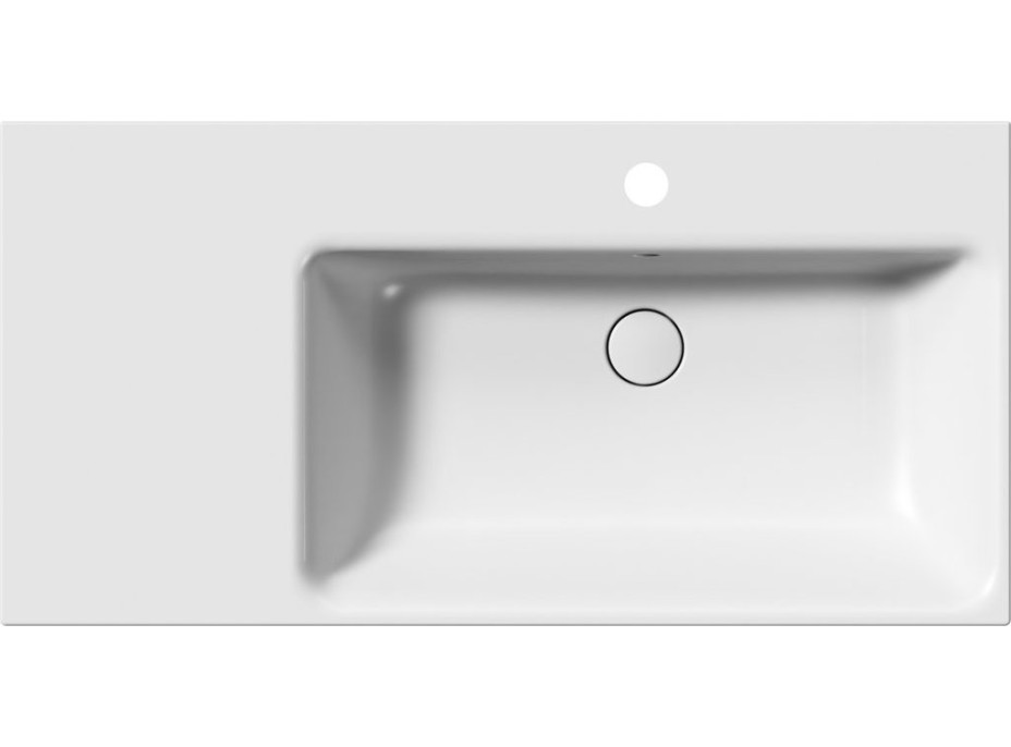 GSI NUBES keramické umyvadlo 100x50cm, s odkládací plochou vlevo, bílá mat 9628109