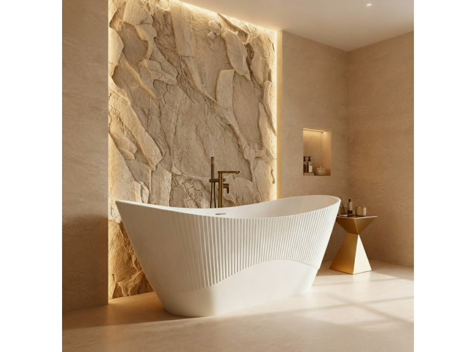 Volně stojící akrylátová vana Rea ATENA 170x73 cm - bílá