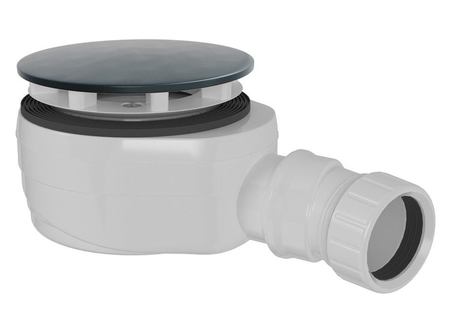 Polysan Vaničkový sifon, průměr 90mm, DN40, nízký, krytka gun metal 17916GM