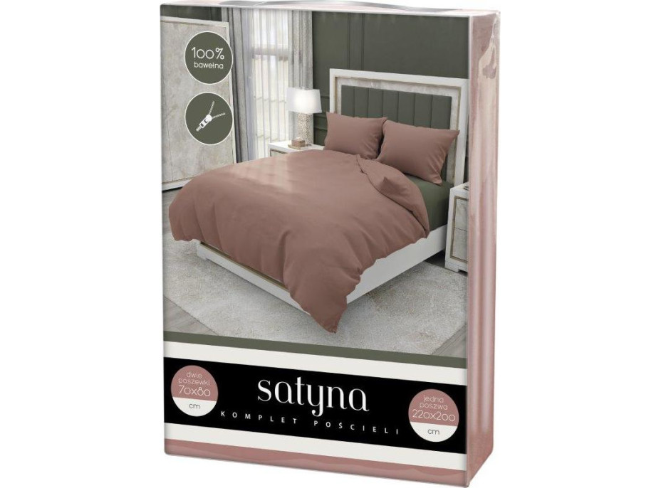 Ložní povlečení FASHION - 220x200 cm - růžové - bavlněný satén