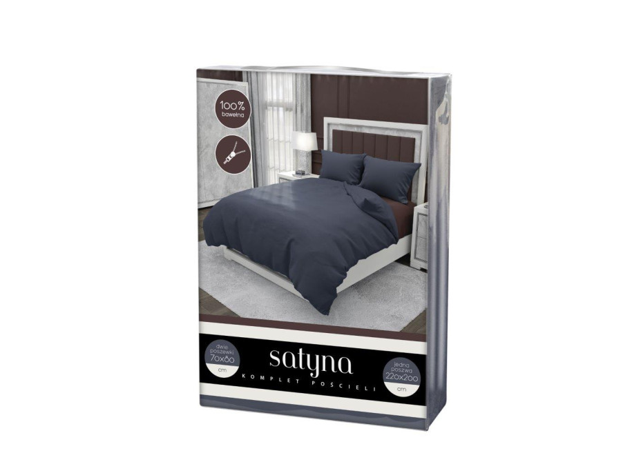 Ložní povlečení FASHION - 220x200 cm - tmavě modré - bavlněný satén