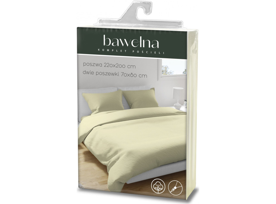 Bavlněné povlečení FASHION jednobarevné - béžové - 220x200 cm