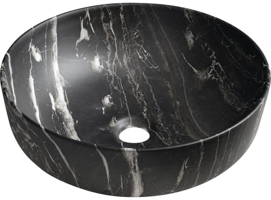 Sapho RONDEA keramické umyvadlo na desku Ø 41cm, carnico mramor AR445CM