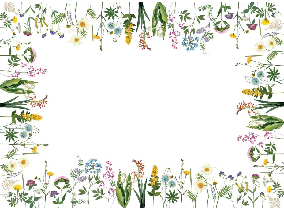 Velikonoční ubrus BLOOM Květiny - 140x200 cm - bílý