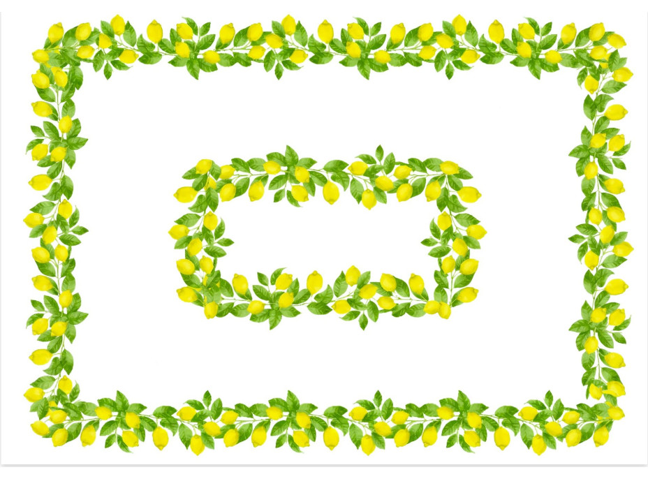 Dekorační ubrus LIMONE Citrony - 130x180 cm - bílý