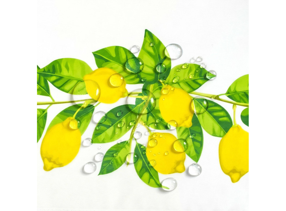 Dekorační ubrus LIMONE Citrony - 130x180 cm - bílý