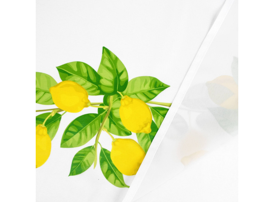 Dekorační ubrus LIMONE Citrony - 140x200 cm - bílý