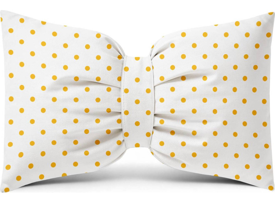 Dekorační polštář GLAM 30x50 cm - bílý/žluté tečky