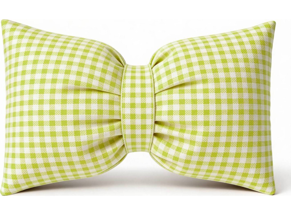 Dekorační polštář GLAM 30x50 cm - károvaný zelený