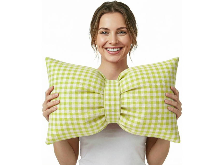 Dekorační polštář GLAM 30x50 cm - károvaný zelený