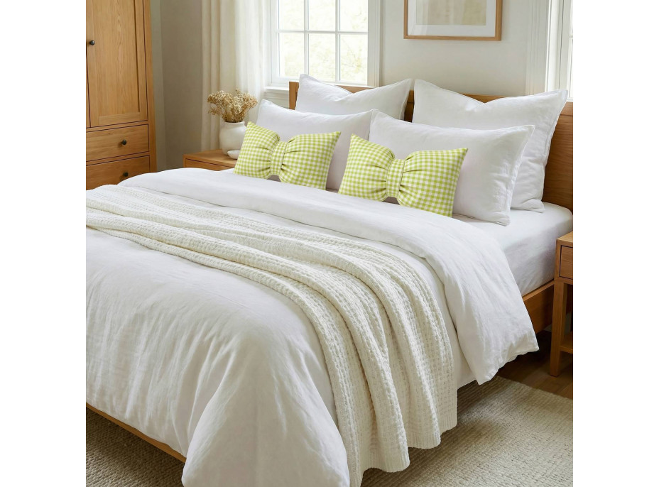 Dekorační polštář GLAM 30x50 cm - károvaný zelený