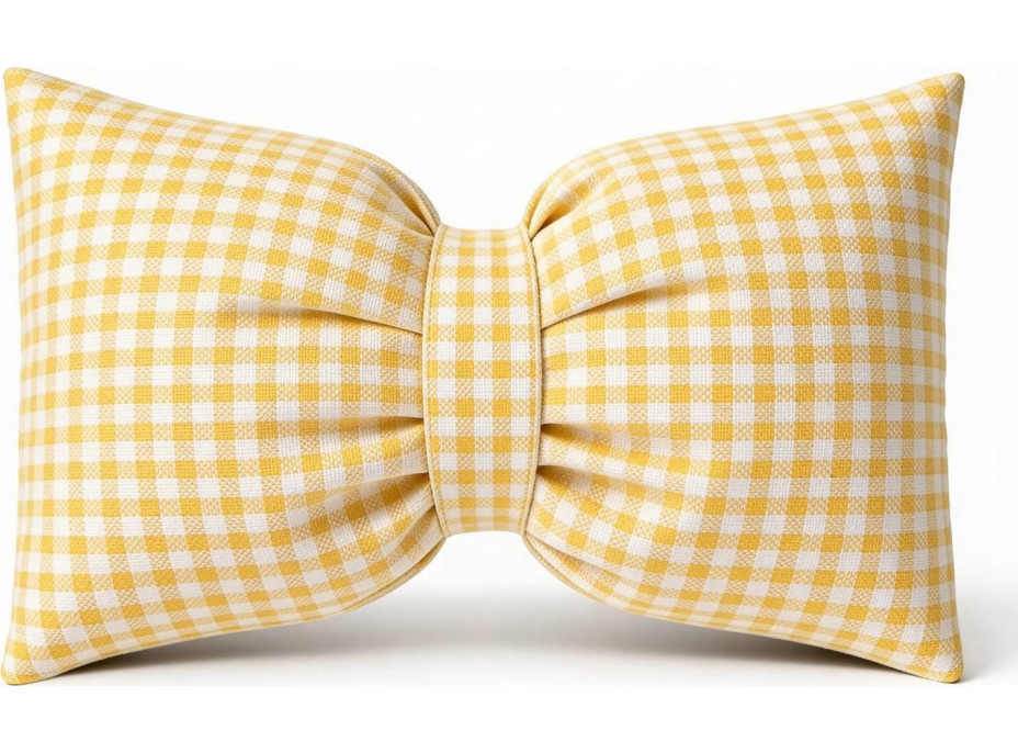 Dekorační polštář GLAM 30x50 cm - károvaný žlutý