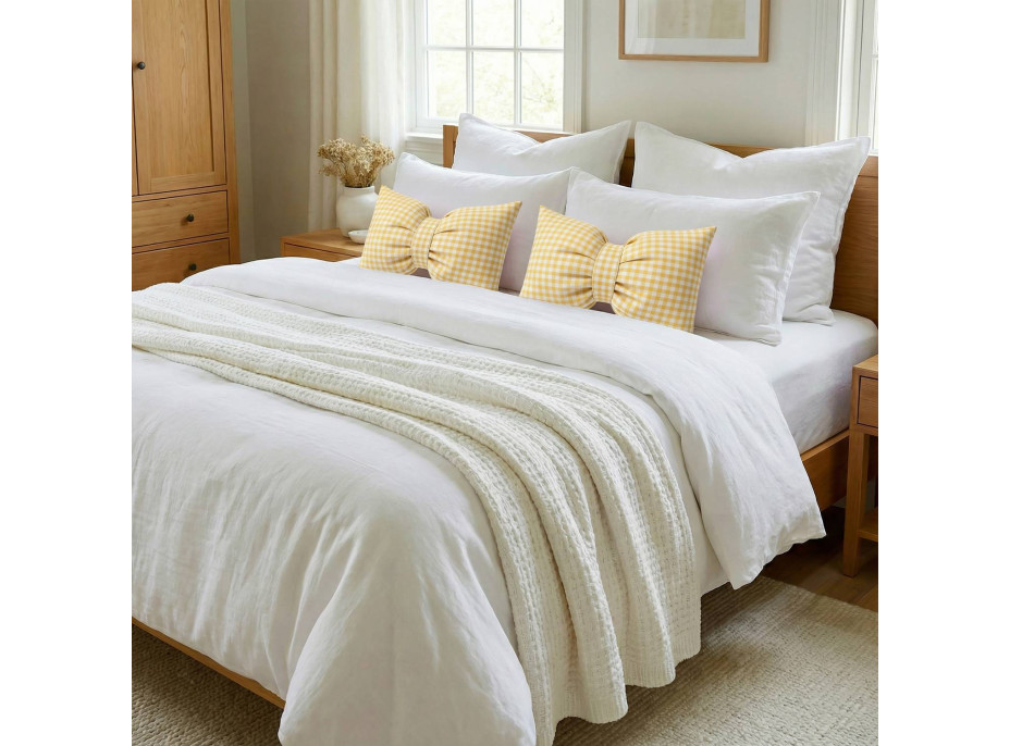 Dekorační polštář GLAM 30x50 cm - károvaný žlutý