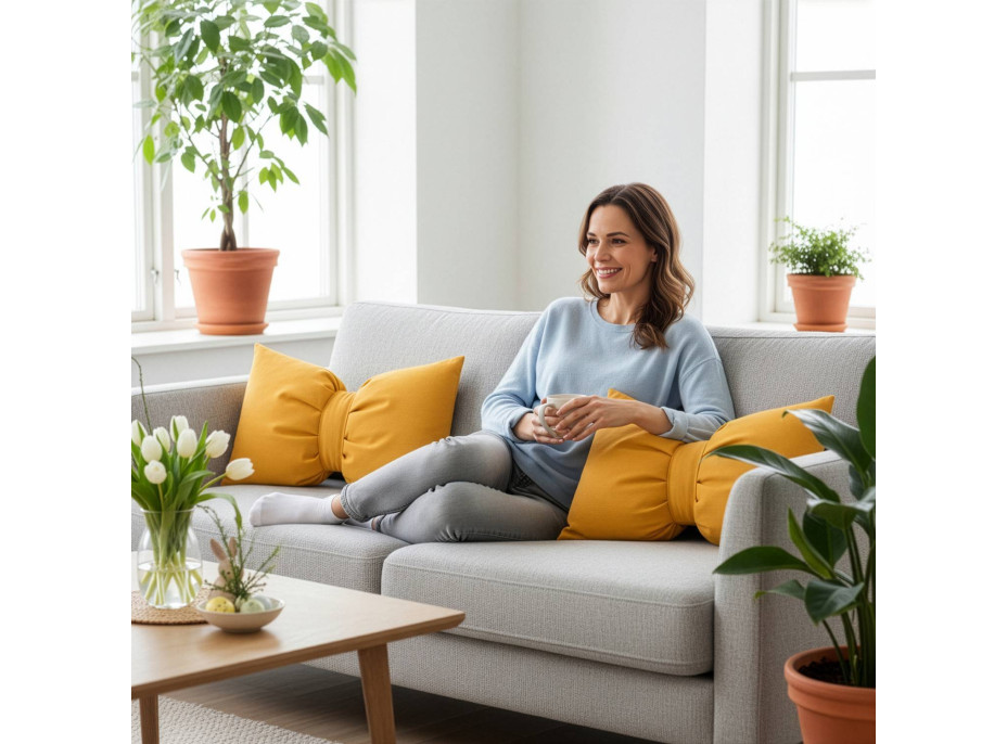 Dekorační polštář GLAM 30x50 cm - žlutý