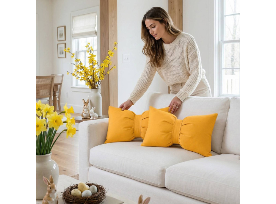 Dekorační polštář GLAM 30x50 cm - žlutý