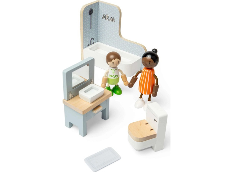 Bigjigs Toys Dřevěný nábytek do domečku pro panenky Koupelna