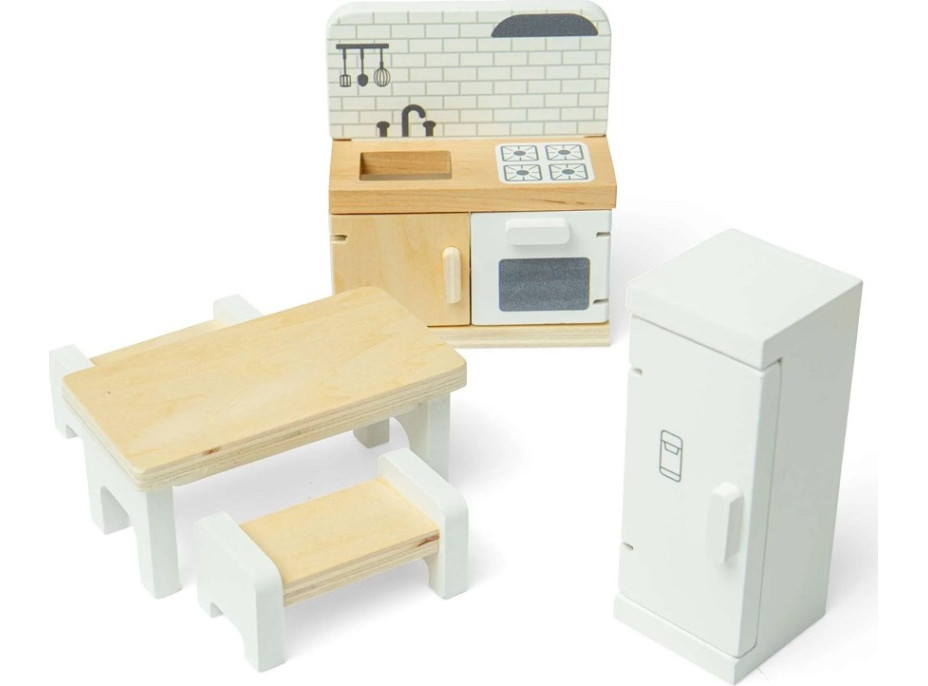 Bigjigs Toys Dřevěný nábytek do domečku pro panenky Kuchyň
