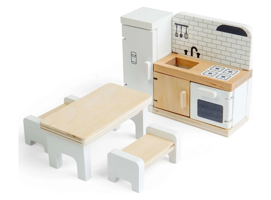 Bigjigs Toys Dřevěný nábytek do domečku pro panenky Kuchyň