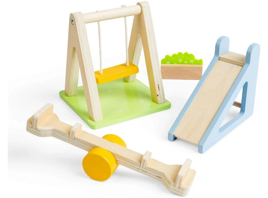 Bigjigs Toys Dřevěný nábytek do domečku pro panenky Venkovní hřiště