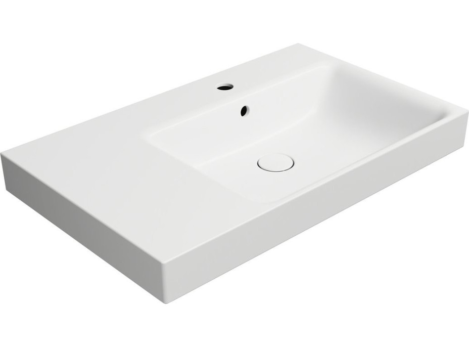 GSI NUBES keramické umyvadlo 80x50cm, s odkládací plochou vlevo, bílá mat 9630109