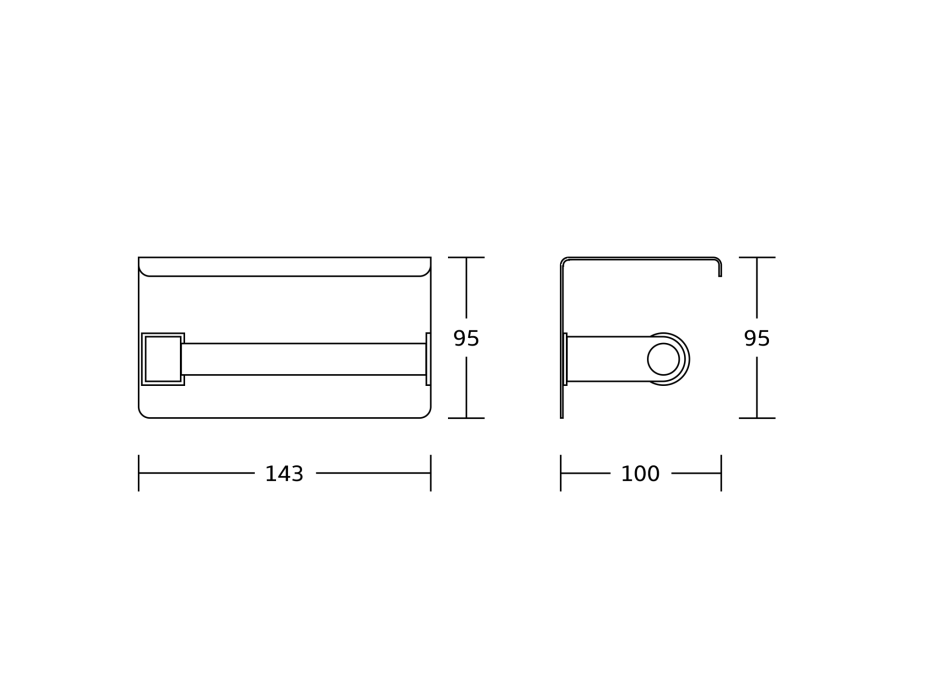 Sapho Držák toaletního papíru s poličkou, černá mat UN1197B