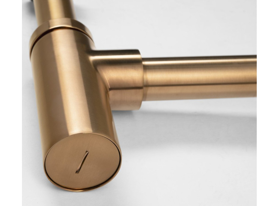 Sapho Umyvadlový sifon 5/4", odpad 32mm, kulatý, měď mat SI521