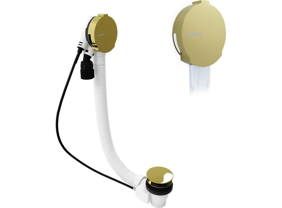 Polysan Vanová souprava s napouštěním, bovden, délka 600mm, zátka 72mm, zlato 71851.90