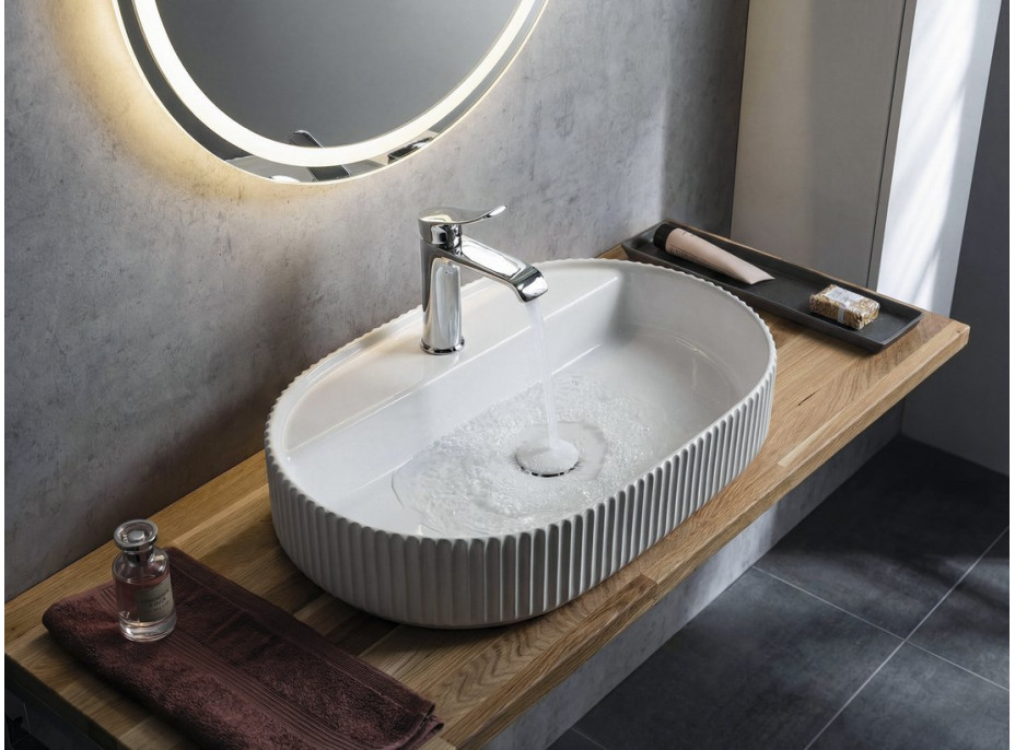 Isvea SINTESI keramické umyvadlo na desku, 60x40cm, bílá 10SI65060