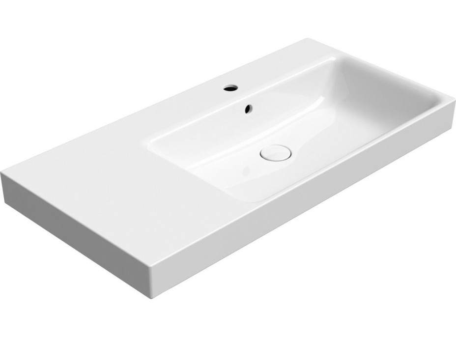 GSI NUBES keramické umyvadlo 100x50cm, s odkládací plochou vlevo, bílá ExtraGlaze 9628111