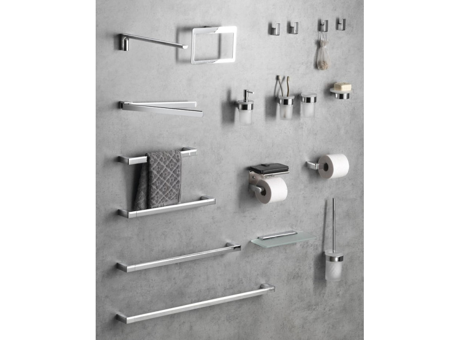 Sapho Držák toaletního papíru s poličkou, chrom UN1197C