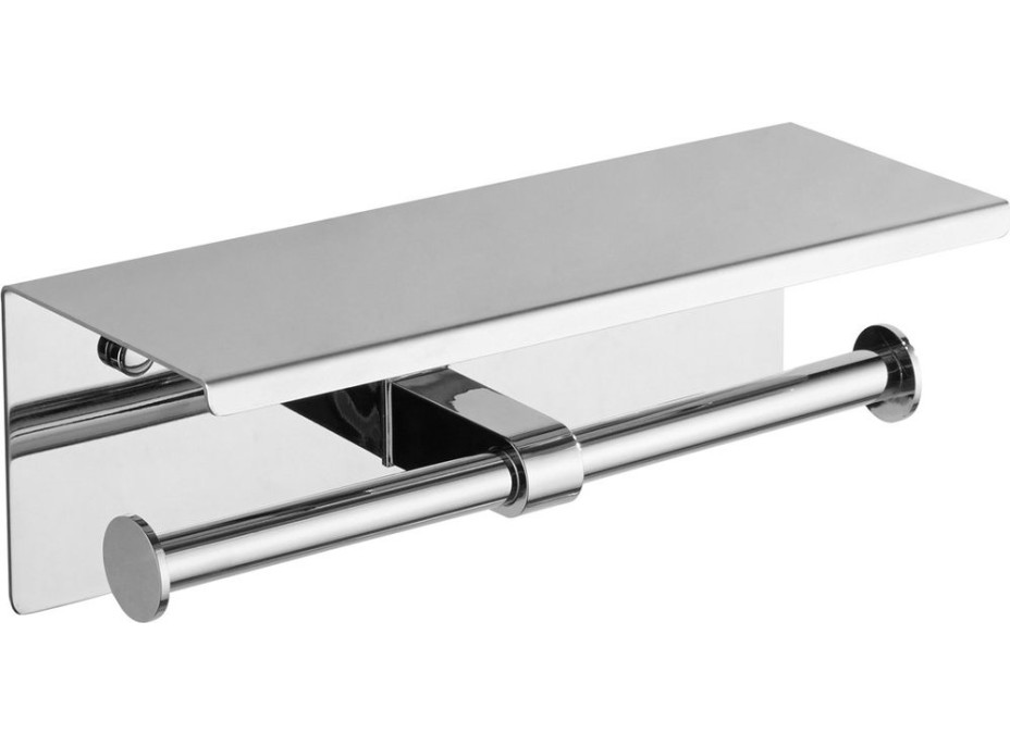 Sapho Dvojitý držák toaletního papíru s poličkou 30cm, chrom UN1196C