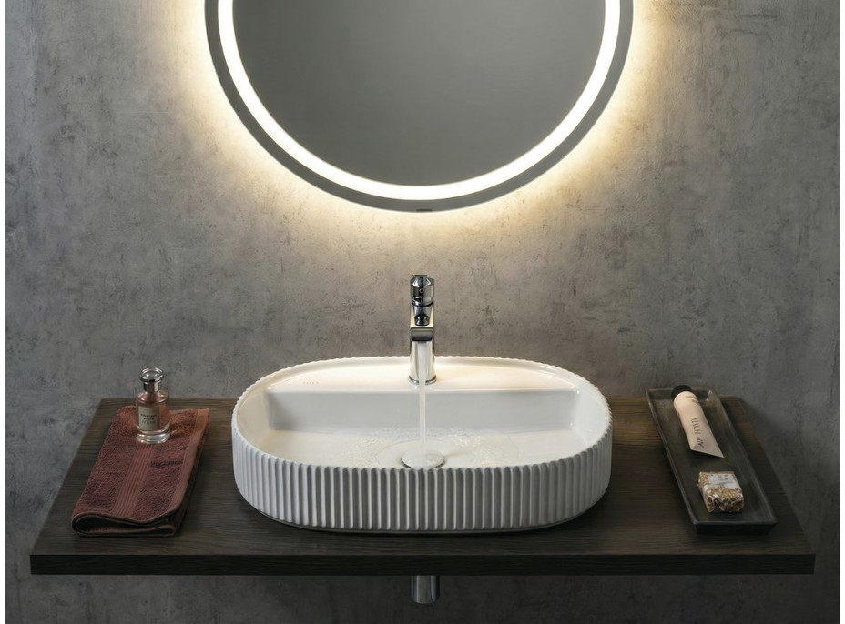 Isvea SINTESI keramické umyvadlo na desku, 60x40cm, bílá 10SI65060