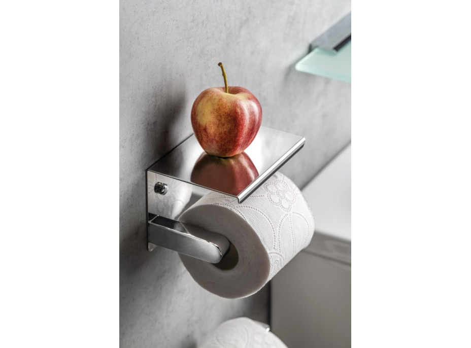Sapho Držák toaletního papíru s poličkou, chrom UN1197C