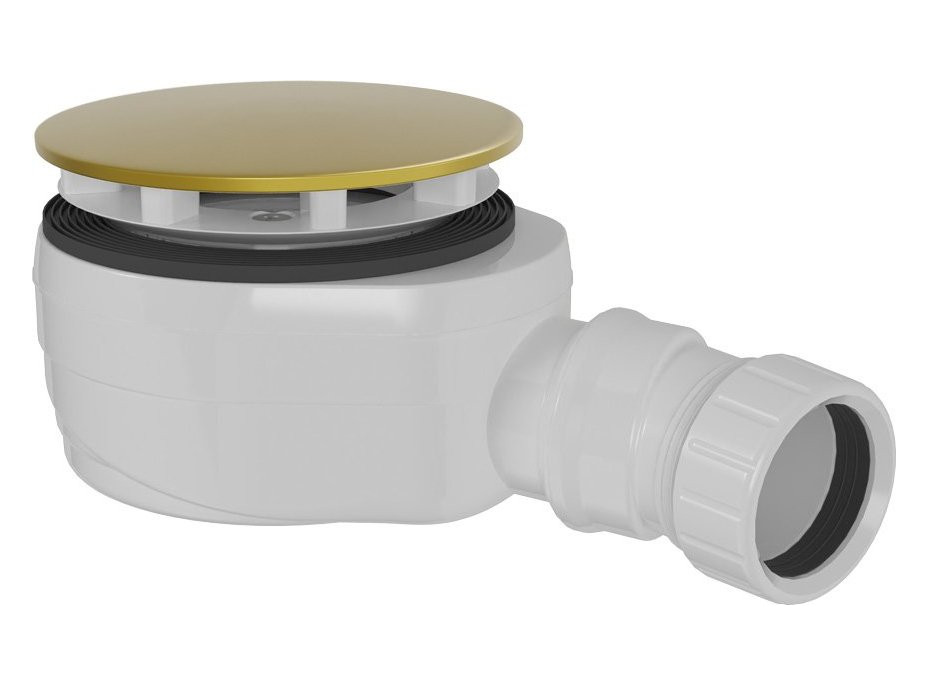 Polysan Vaničkový sifon, průměr 90mm, DN40, nízký, krytka zlato mat 17916GB