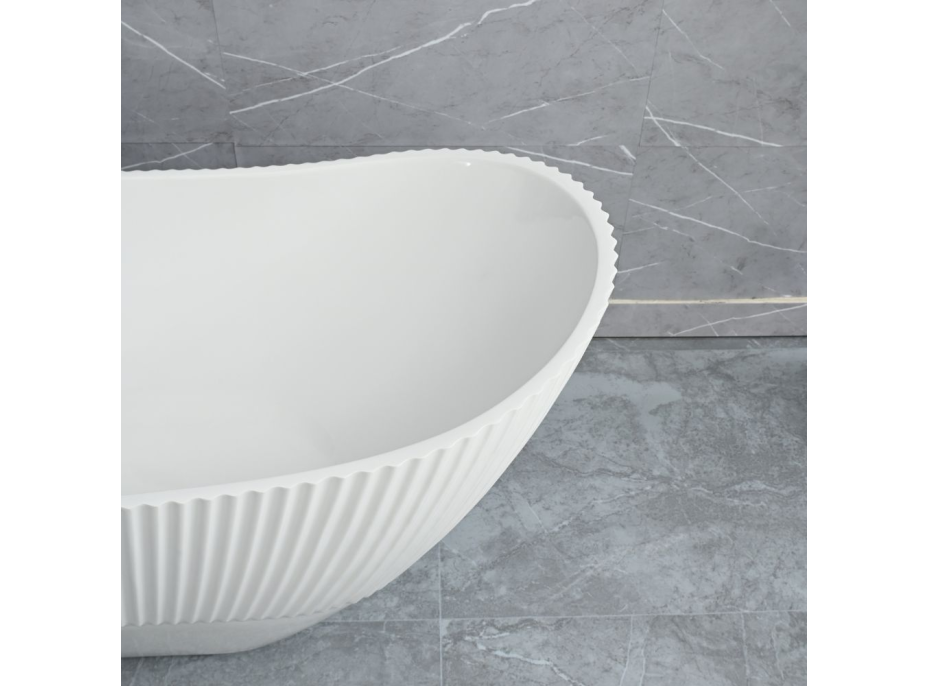 Volně stojící akrylátová vana Rea ATENA 170x73 cm - bílá