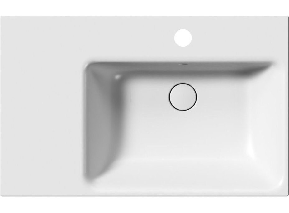 GSI NUBES keramické umyvadlo 80x50cm, s odkládací plochou vlevo, bílá mat 9630109