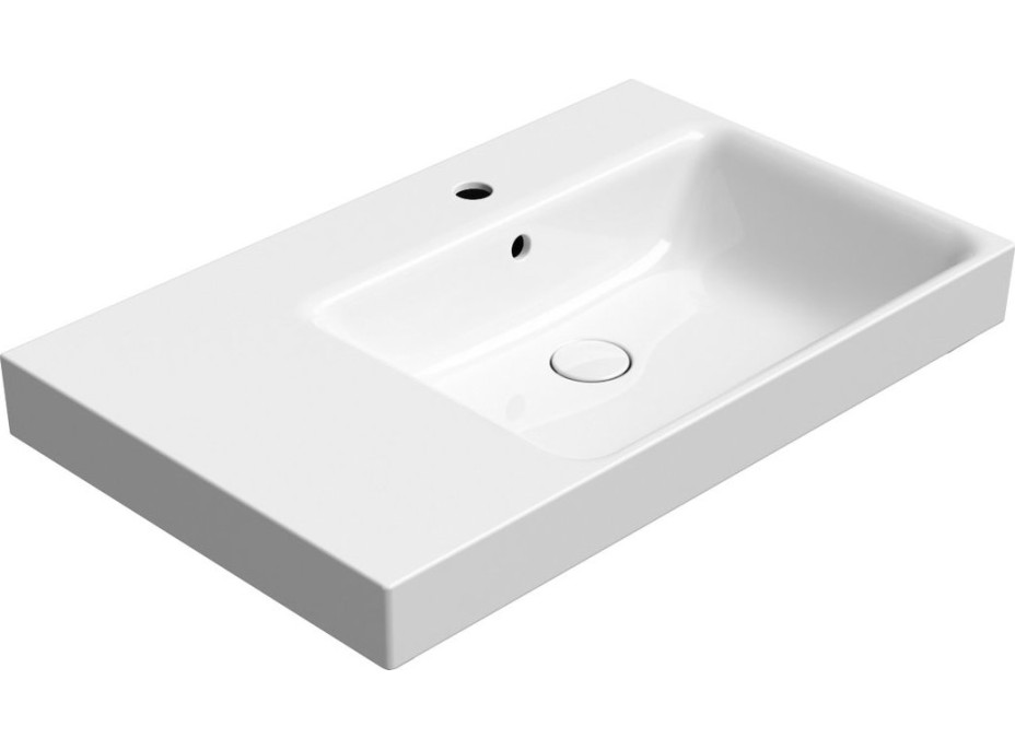 GSI NUBES keramické umyvadlo 80x50cm, s odkládací plochou vlevo, bílá ExtraGlaze 9630111
