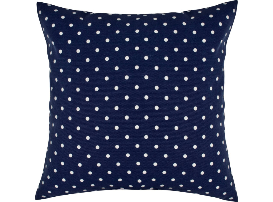 Povlak na polštář HAPPY 40x40 cm - tmavě modrý/bílé tečky