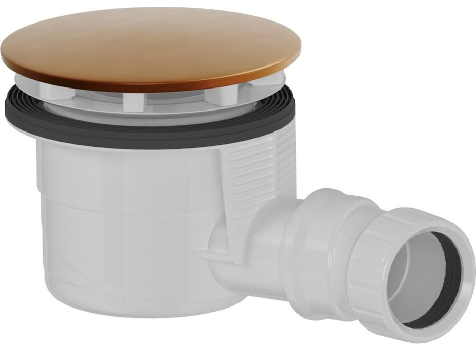 Polysan Vaničkový sifon, průměr 90mm, DN40, krytka měď mat 17911PG