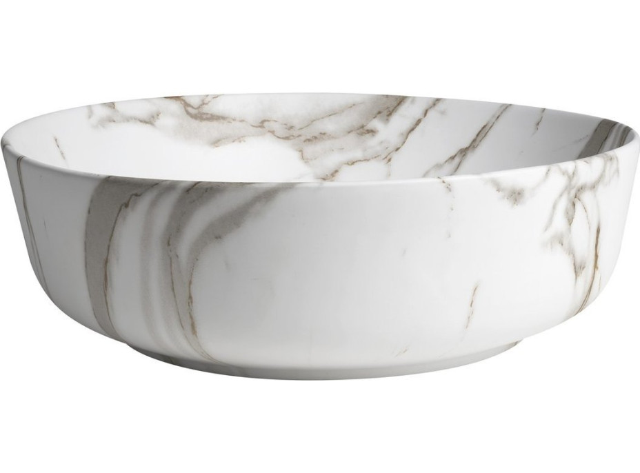 Sapho RONDEA keramické umyvadlo na desku Ø 41cm, bianco carrara AR445BC