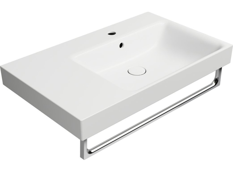 GSI NUBES keramické umyvadlo 80x50cm, s odkládací plochou vlevo, bílá mat 9630109