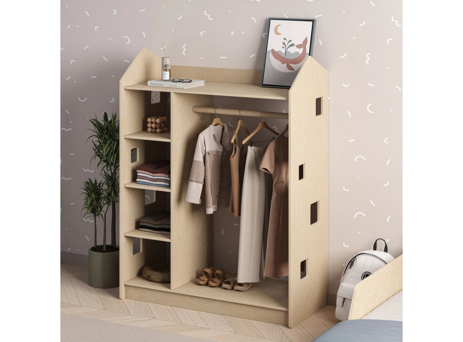 BusyKids Šatní skříň přírodní