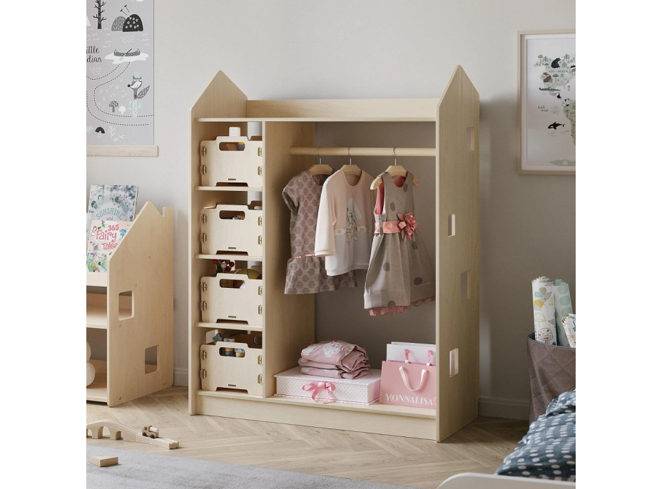 BusyKids Šatní skříň přírodní